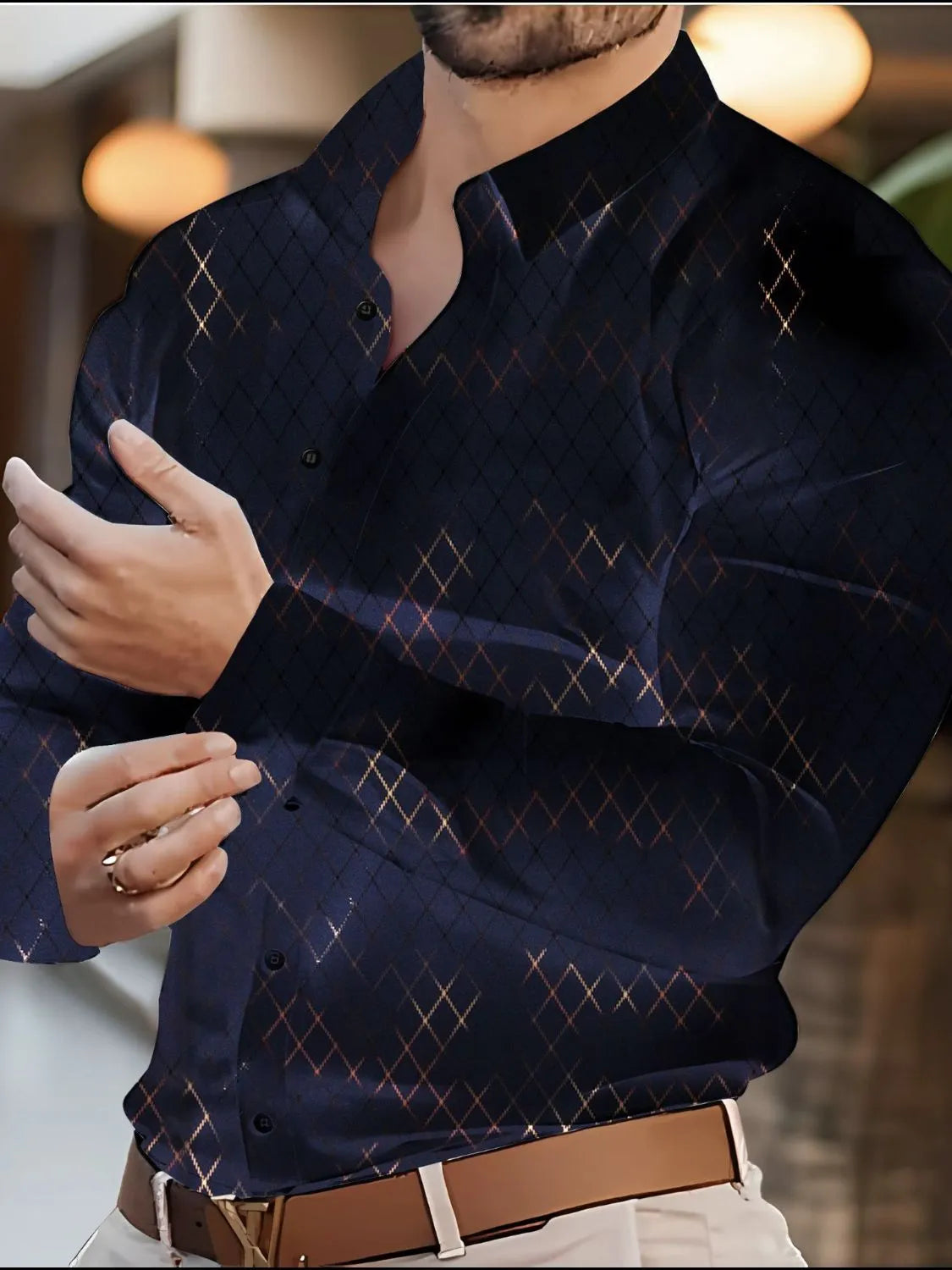 Men's Full Size Button Up Long Sleeve Shirt Plus Size NicholesGifts