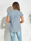 Women Swiss Dot Button Up Cap Sleeve Shirt nicholesgifts