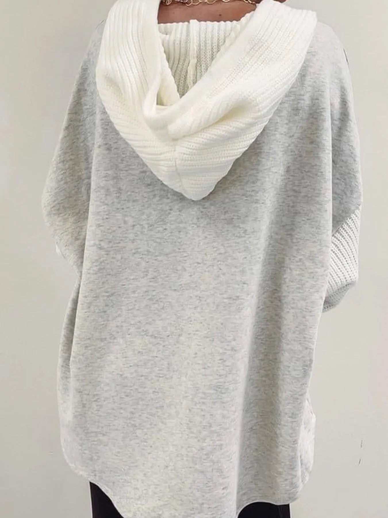 Drawstring Button Front Hoodie Trendsi