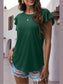 Ruffled Round Neck Cap Sleeve Blouse nicholesgifts