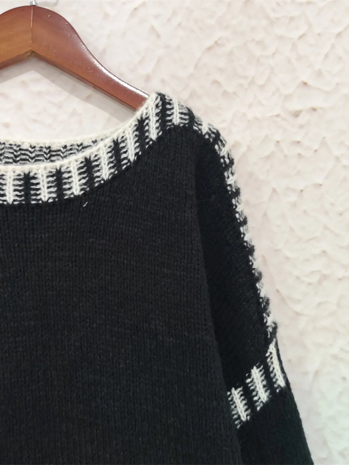 Contrast Trim Oversized Sweater
