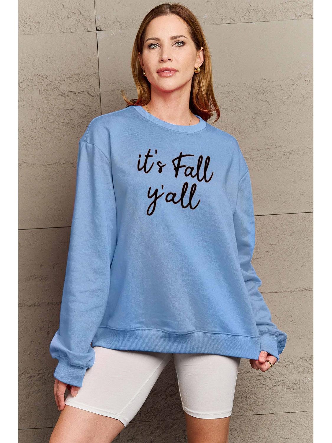 Simply Love Full Size IT'S FALL Y'ALL Graphic Sweatshirt nicholesgifts