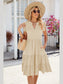 Ruched Notched Cap Sleeve Dress nicholesgifts