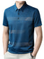 Men's Plus Size Striped Short Sleeve Casual Polo Shirt nicholesgifts