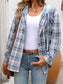 Plaid Long Sleeve Hooded Jacket nicholesgifts