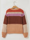 Colorblock Striped Round Neck Sweater nicholesgifts