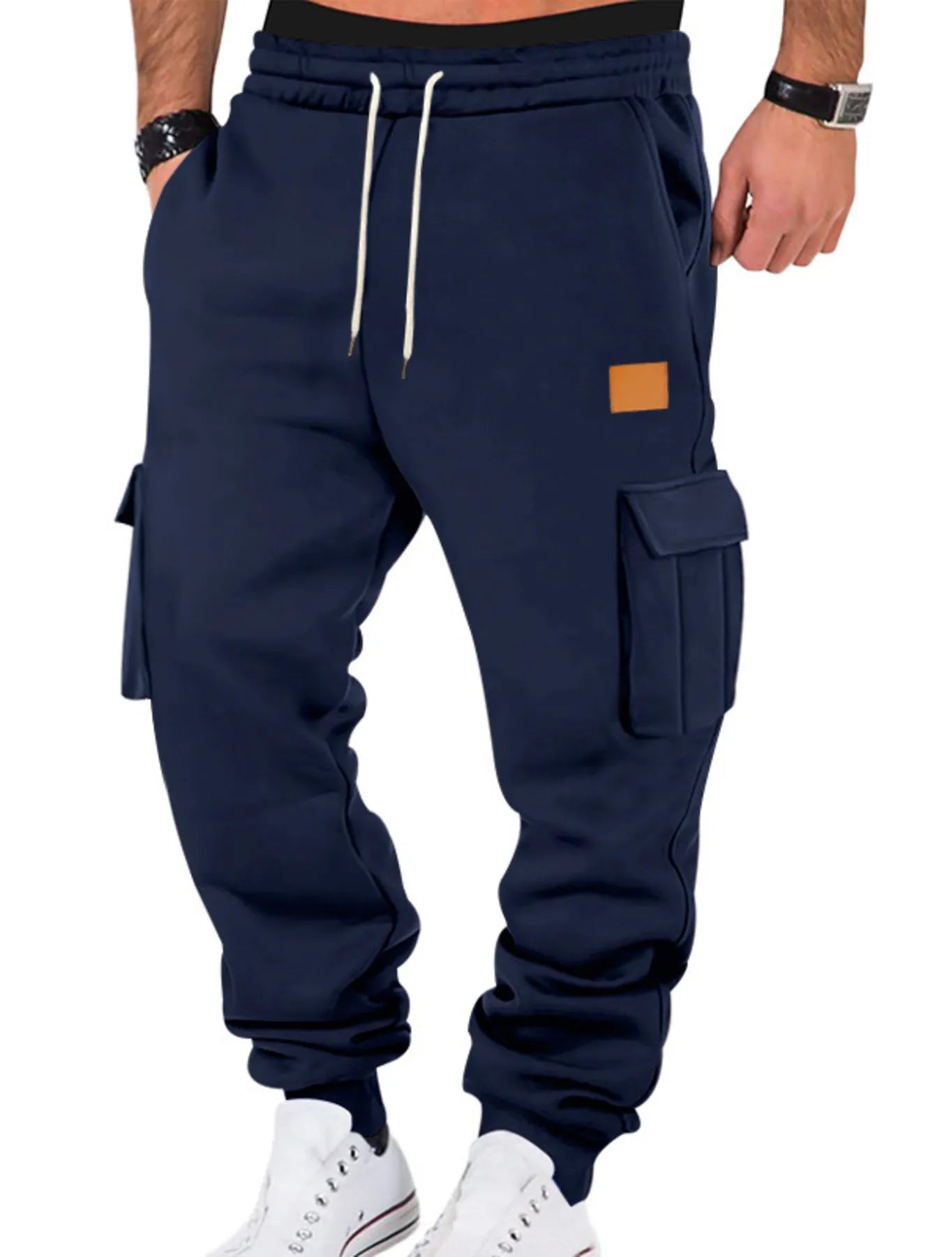 Men's Full Size Drawstring Cargo Jogger Pants Plus Size nicholesgifts