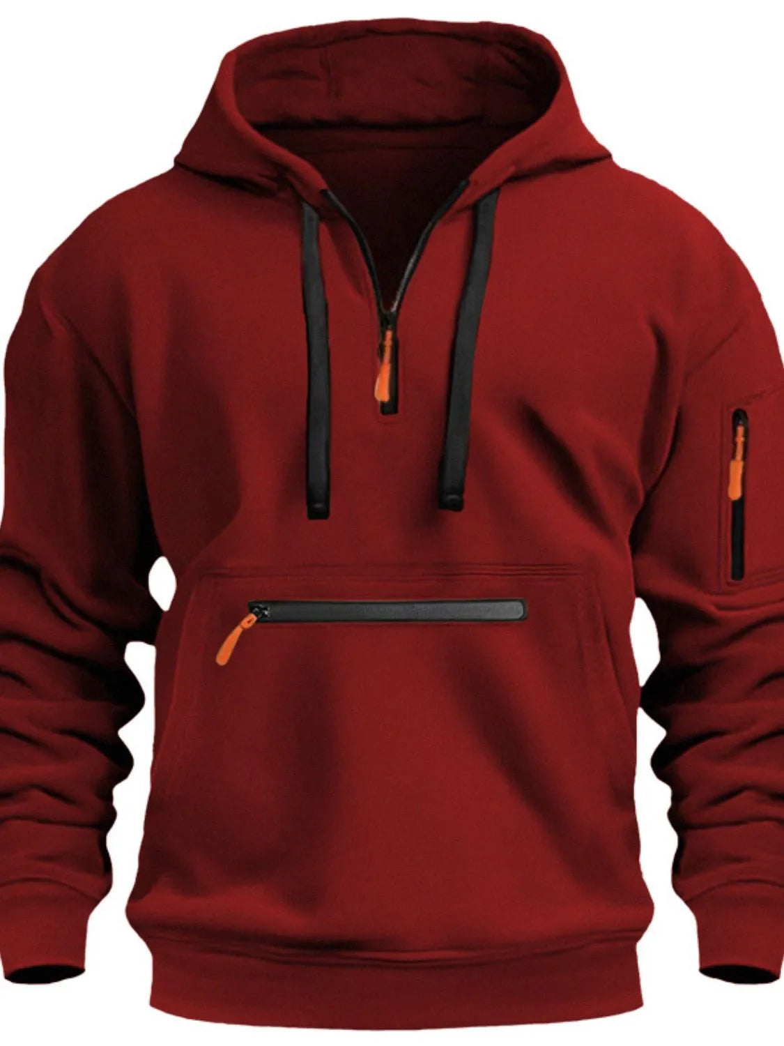 Men's Full Drawstring Half Zip Hoodie Plus Size NicholesGifts