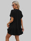Women Ruched Tiered V-Neck Short Sleeve Mini Dress nicholesgifts