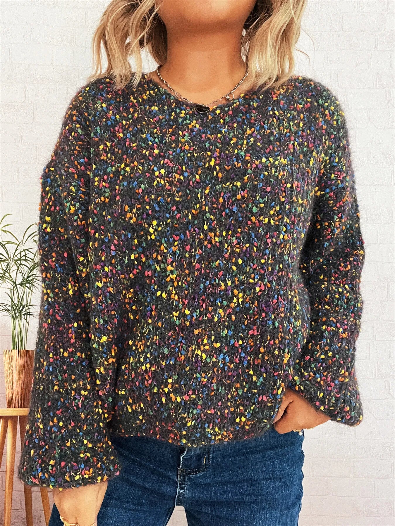Colorful Long Sleeve Sweater