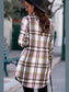 Plaid Button-Up Longline Shirt Jacket nicholesgifts
