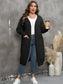 Plus Size Long Sleeve Pocketed Cardigan Trendsi