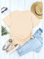 Women Corn Letter Graphic Cuffed Tee Shirt nicholesgifts