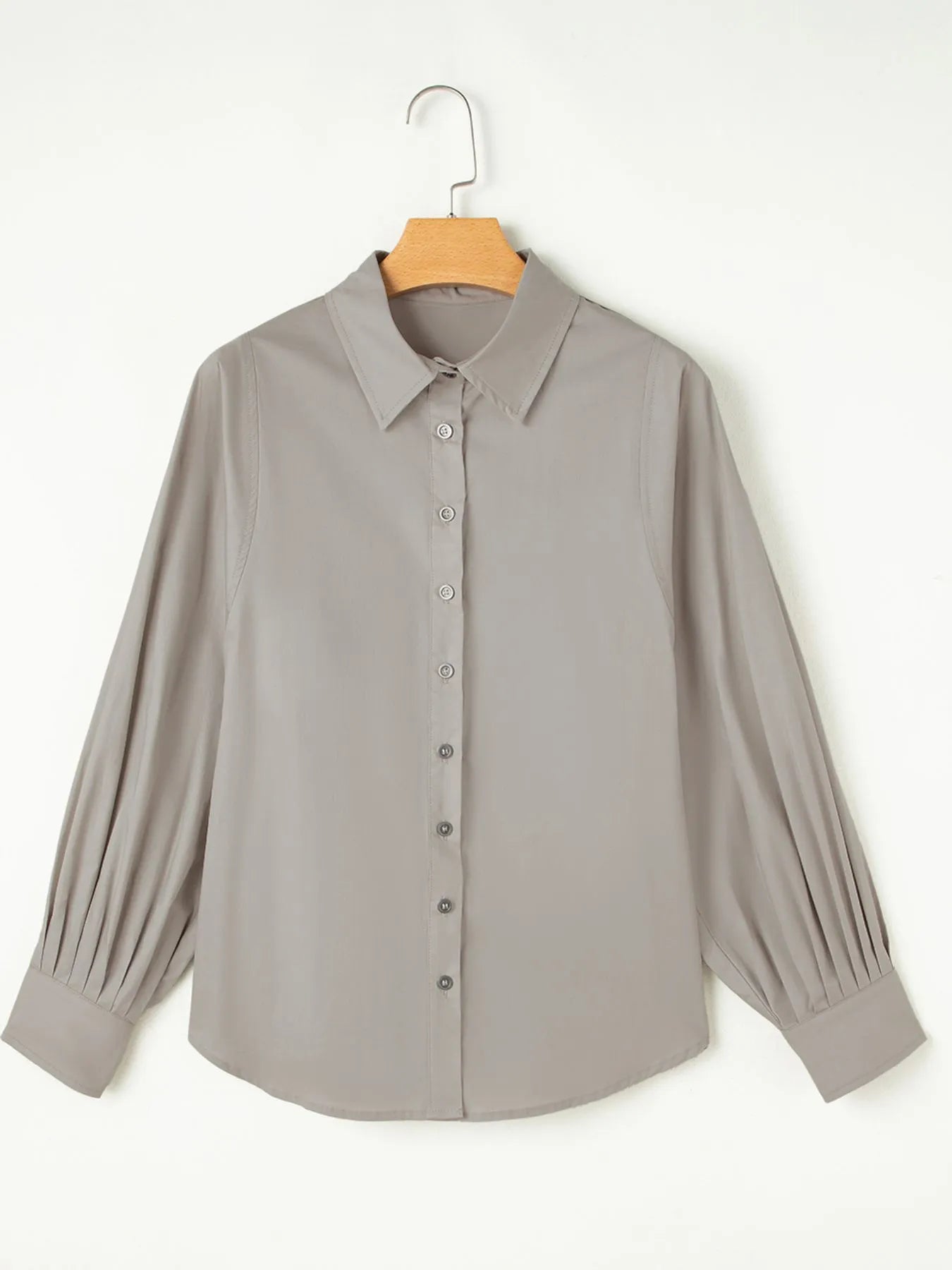 Button Up Lantern Sleeve Shirt NicholesGifts
