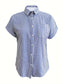 Full Size Striped Button-Up Casual Shirt with Pocket Plus Size nicholesgifts