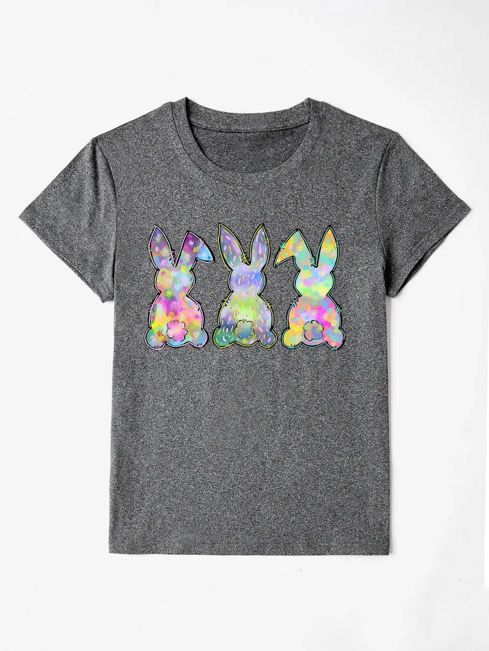 Rabbit Round Neck Short Sleeve T-Shirt nicholesgifts