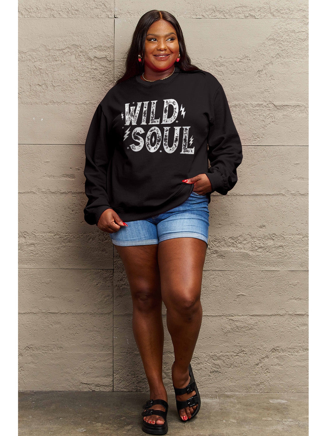 Simply Love Full Size WILD SOUL Graphic Sweatshirt nicholesgifts