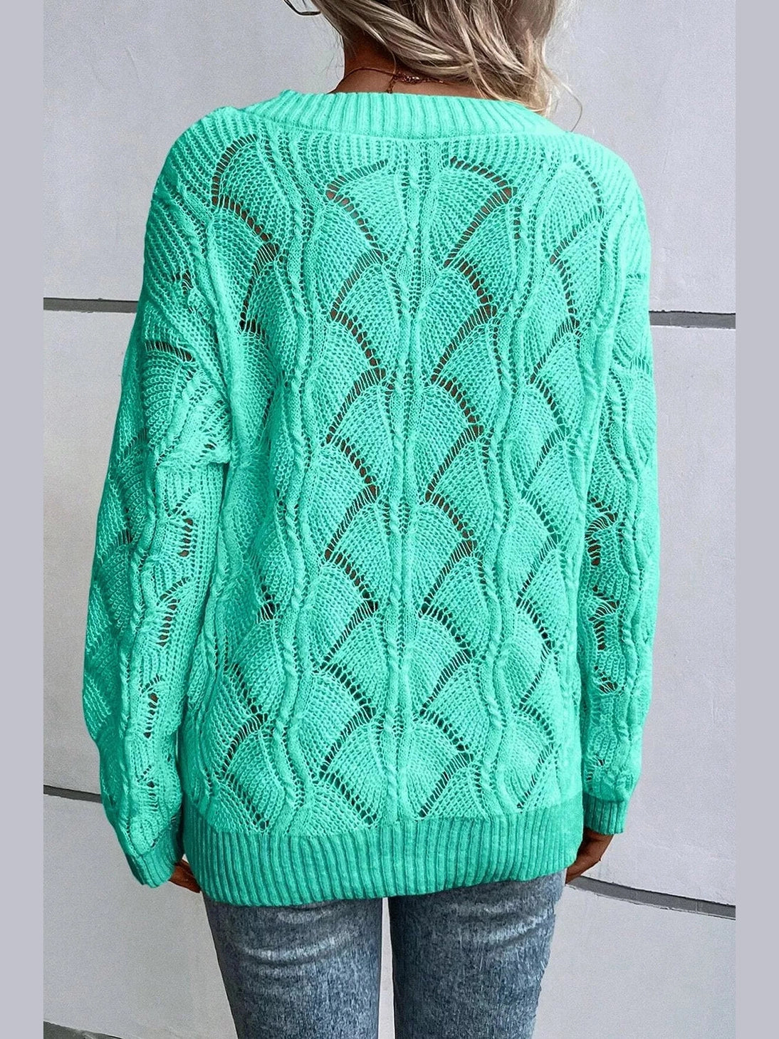 Elegant Texture V-Neck Knit Top nicholesgifts