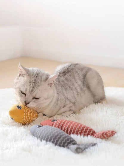 Interactive Fish Shape Pet Plush Toys nicholesgifts
