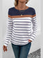 Perfee Striped Round Neck Long Sleeve T-Shirt nicholesgifts