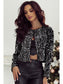 Sequin Open Front Long Sleeve Jacket nicholesgifts