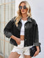 Tassel Button Up Dropped Shoulder Denim Jacket nicholesgifts