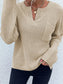 Notched Long Sleeve Sweater nicholesgifts