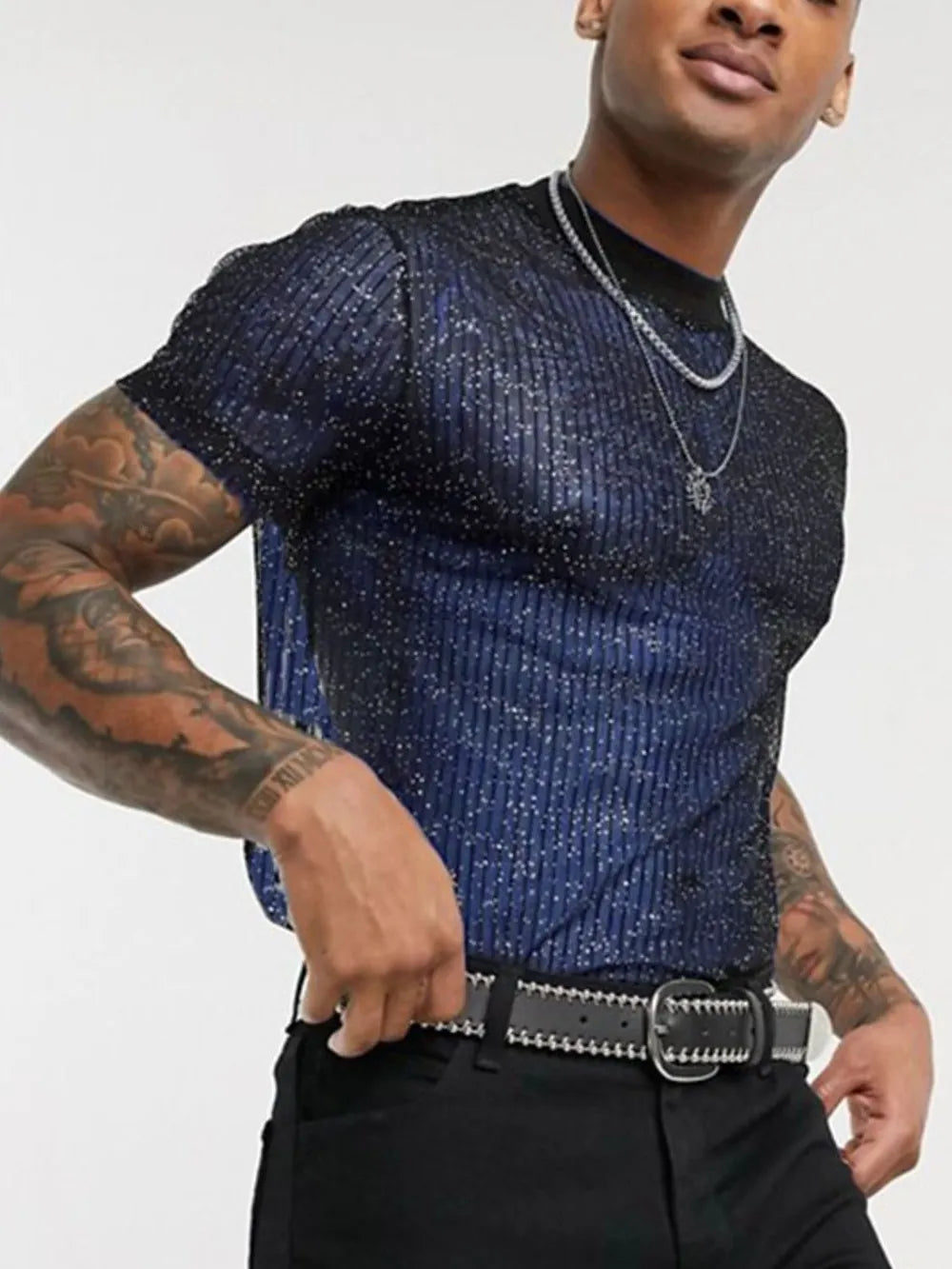 Men's Full Size Mock Neck Short Sleeve Top Plus Size Trendsi