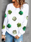 Lucky Clover Round Neck Long Sleeve Sweatshirt nicholesgifts