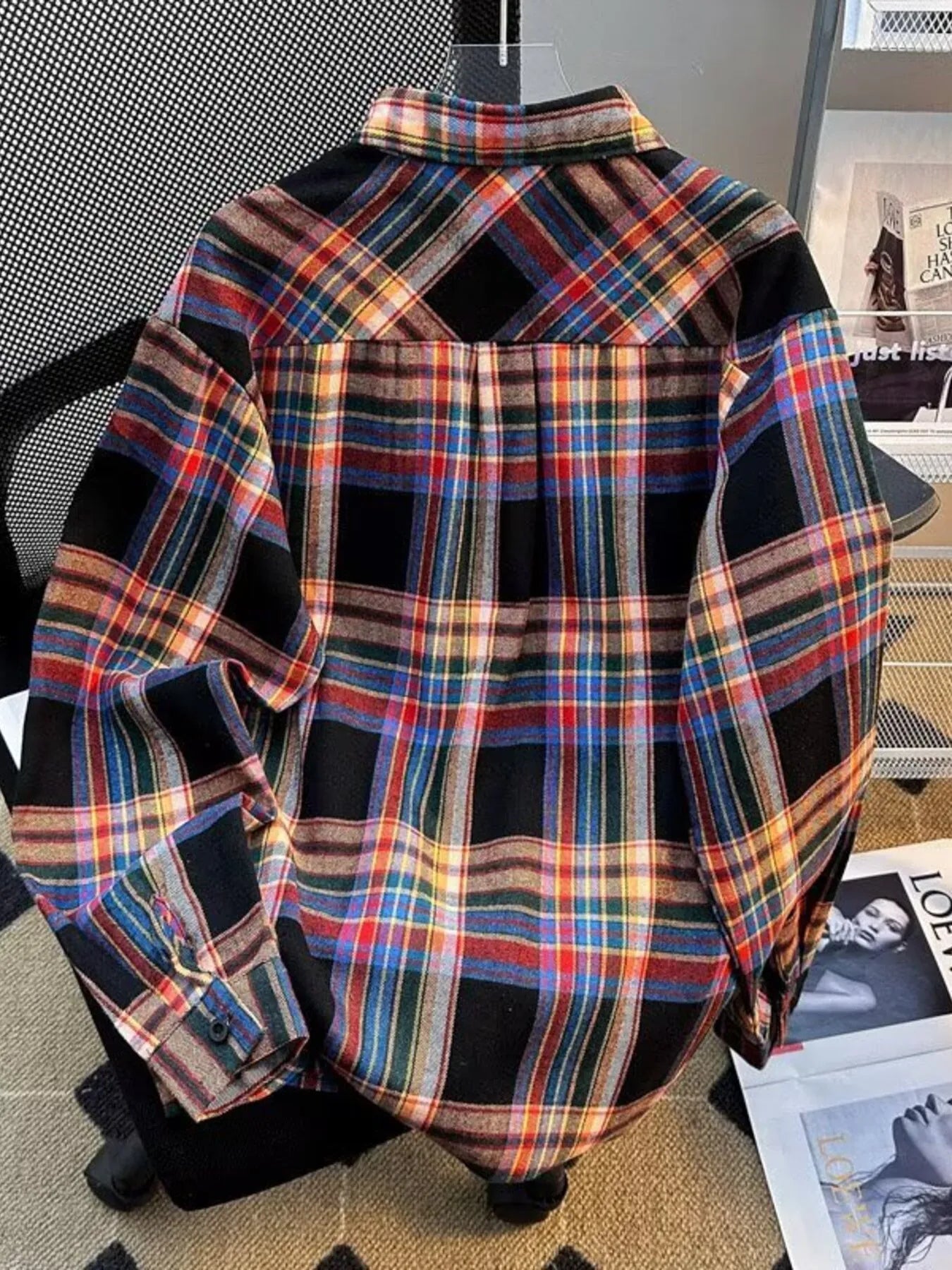 Men's Full Size Vintage Plaid Flannel Button-Down Shirt Plus Size NicholesGifts