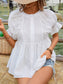 Peplum Round Neck Flounce Sleeve Blouse nicholesgifts