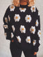 Flower Round Neck Long Sleeve Sweater nicholesgifts