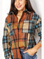 Double Take Plaid Curved Hem Shirt Jacket with Breast Pockets nicholesgifts