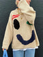 Contrast Drop Shoulder Long Sleeve Sweater nicholesgifts