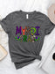MARDI GRAS Round Neck Short Sleeve T-Shirt nicholesgifts