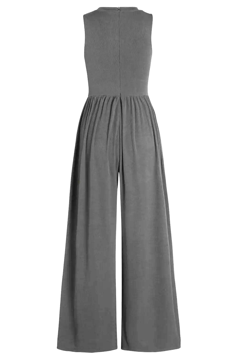 Round Neck Sleeveless Jumpsuit with Pockets nicholesgifts