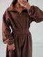 Zip Front Long Sleeve Jumpsuit nicholesgifts