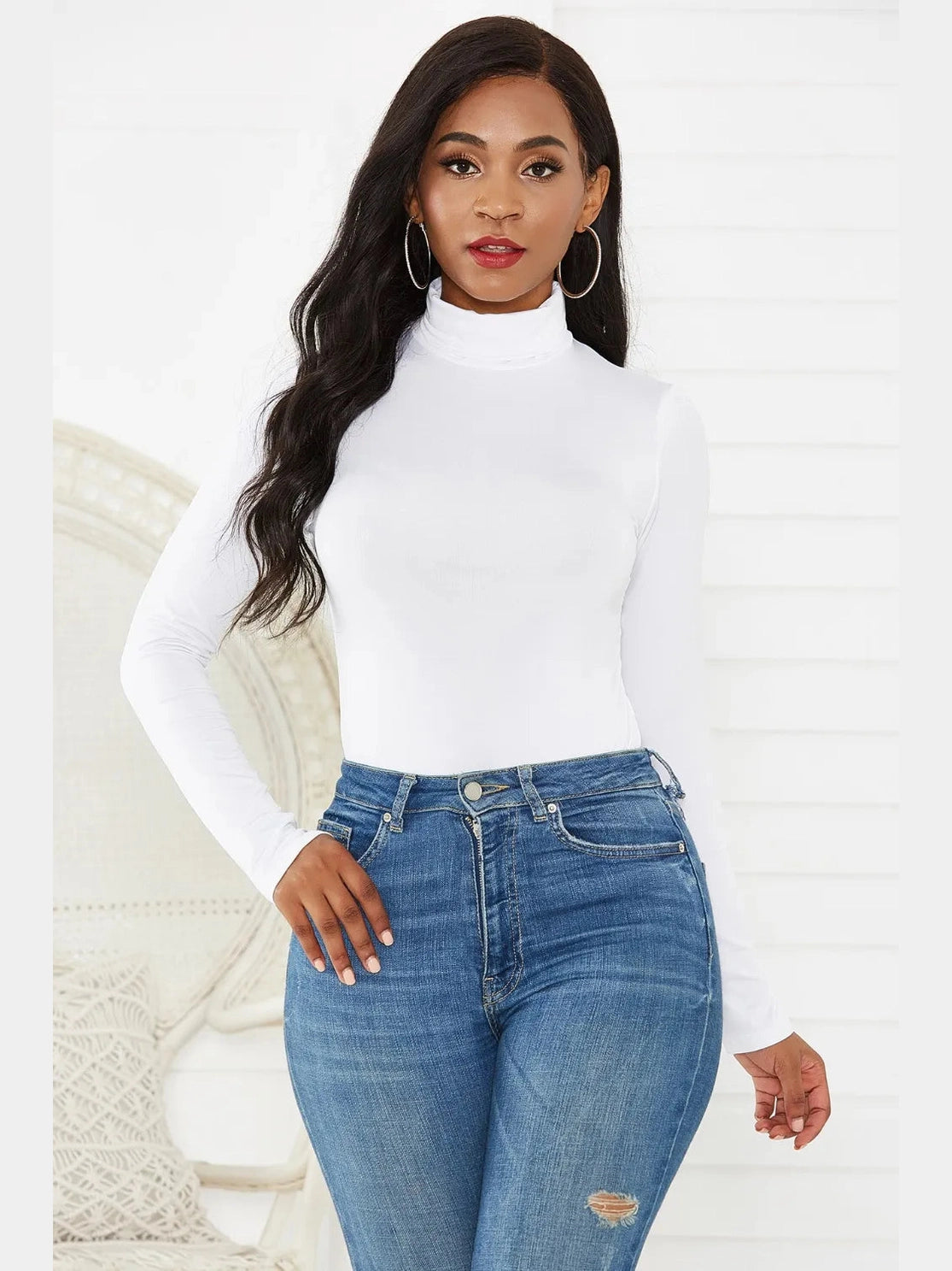 Turtleneck Long Sleeve Bodysuit nicholesgifts