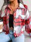 Plaid Collared Neck Drop Shoulder Jacket nicholesgifts