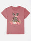 Rabbit Round Neck Short Sleeve T-Shirt nicholesgifts