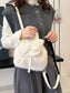 Fuzzy Plush Drawstring Backpack Bag nicholesgifts