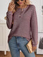 Striped Button Detail Long Sleeve Top nicholesgifts