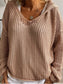 Openwork Hooded Long Sleeve Sweater nicholesgifts
