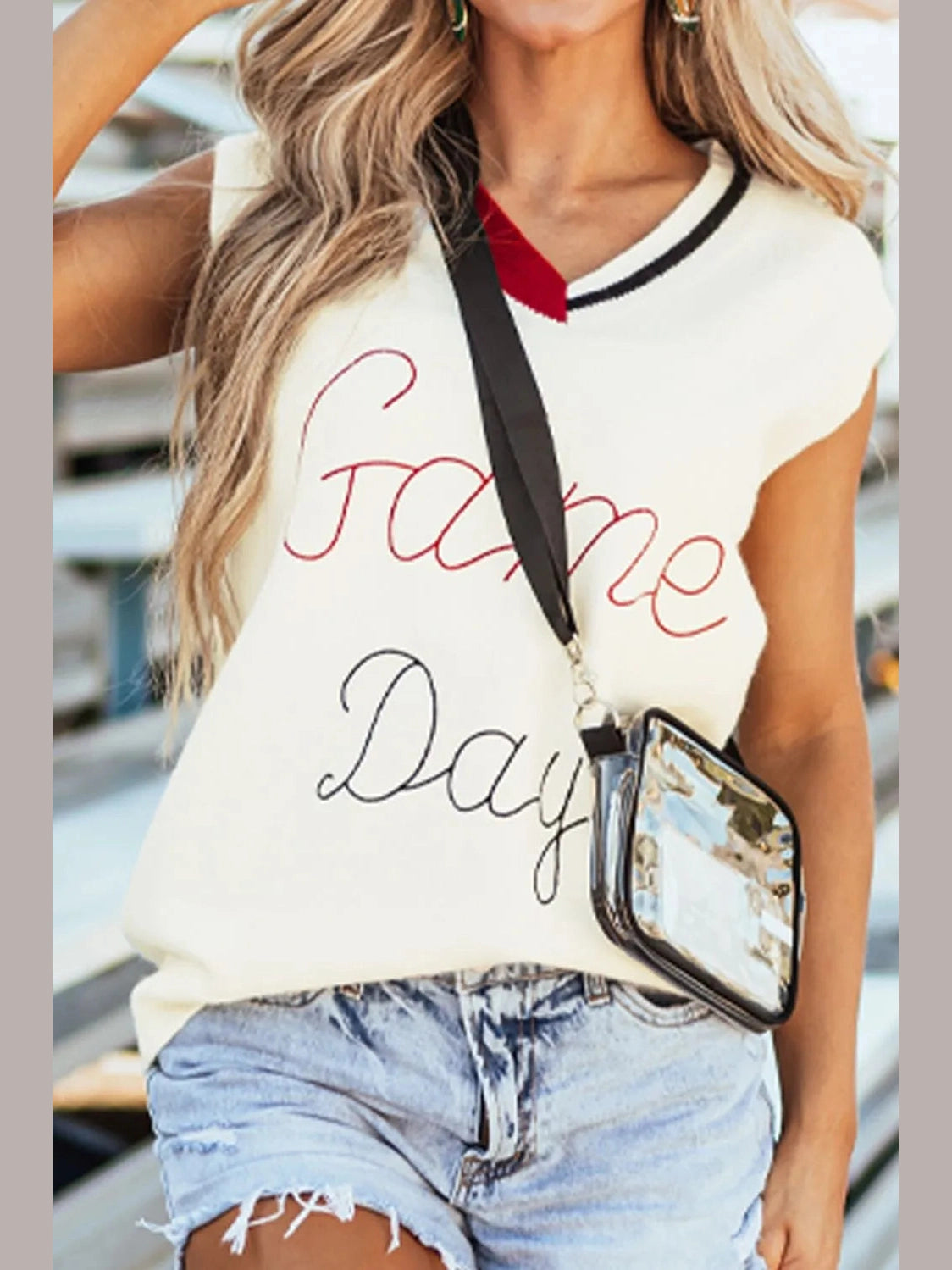 GAME DAY V-Neck Sweater Vest nicholesgifts