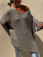 Openwork V-Neck Long Sleeve Sweater nicholesgifts