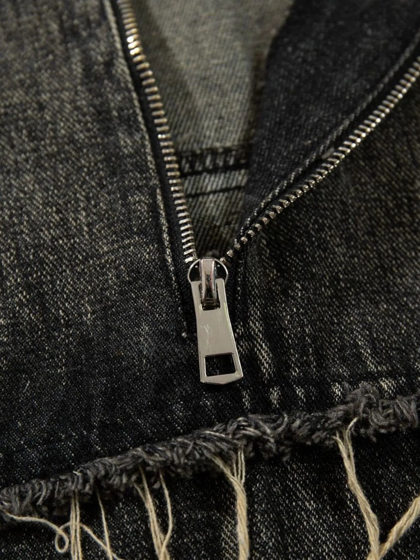 Men's Distressed Denim Patchwork Oversized Hoodie with Frayed Details NicholesGifts