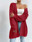 Open Front Dropped Shoulder Slit Cardigan nicholesgifts