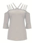 Full Size Cold Shoulder Three-Quarter Sleeve Blouse nicholesgifts