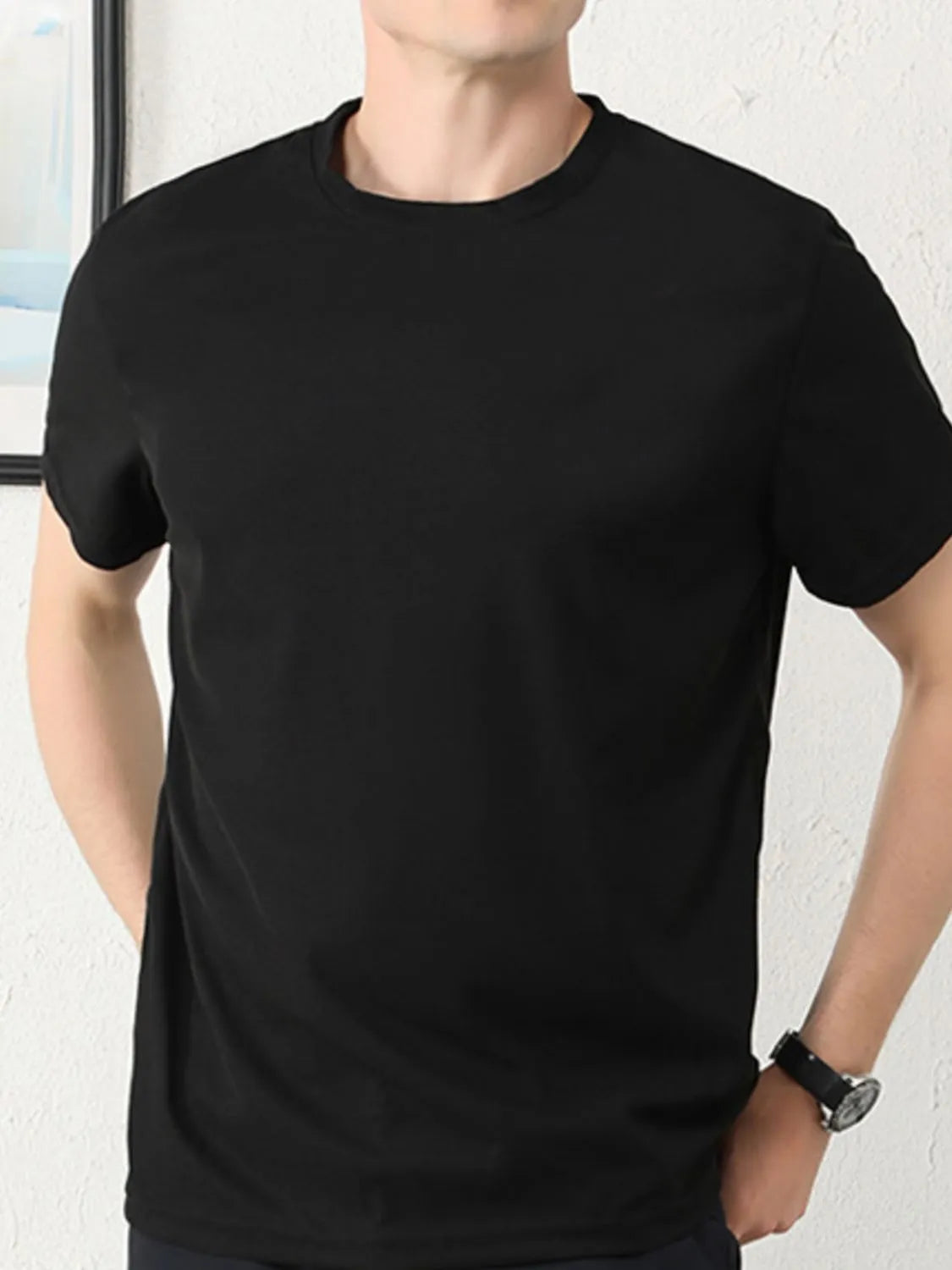 Men's Plus Size Round Neck Short Sleeve T-Shirt Trendsi
