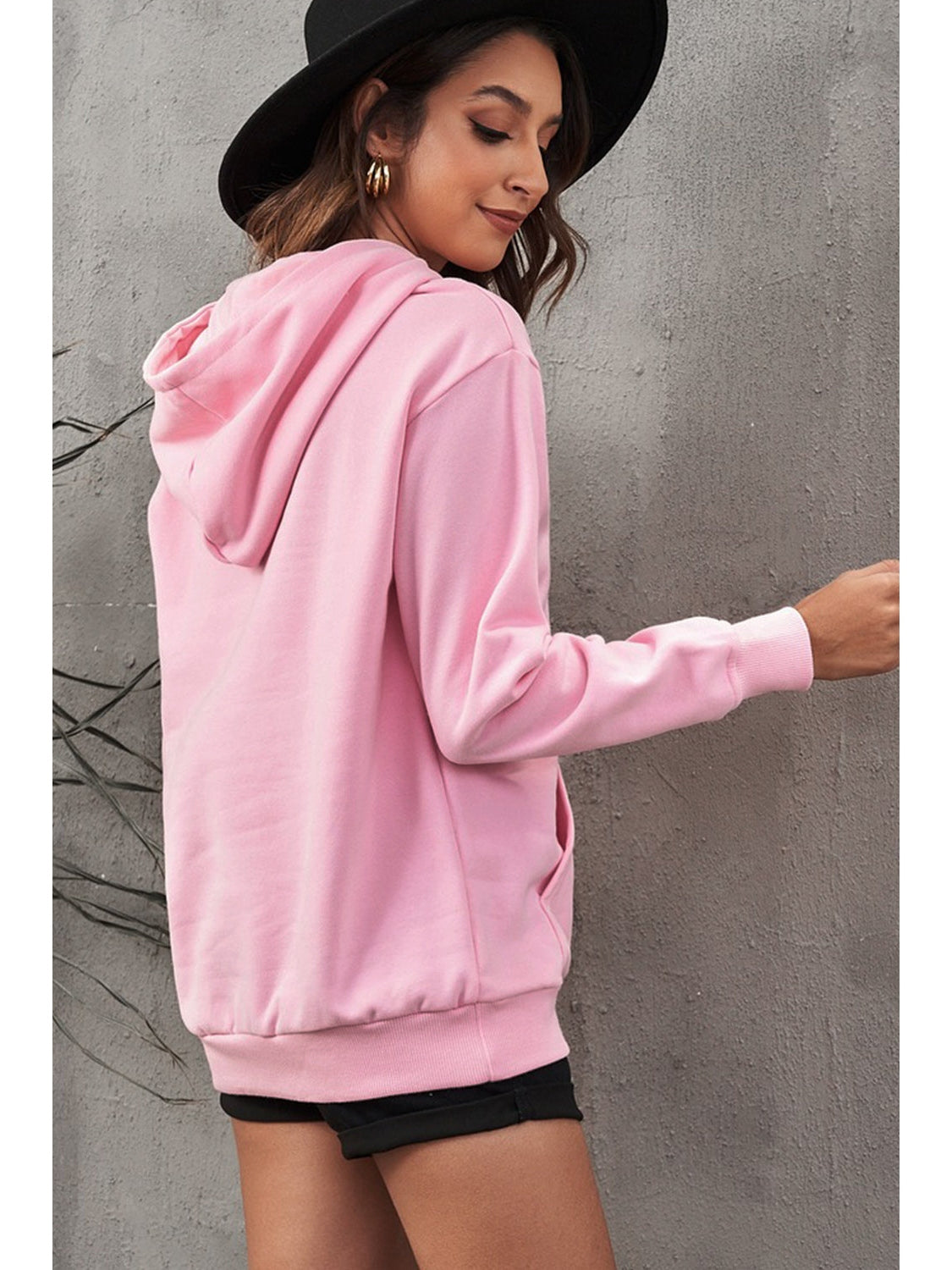 Dropped Shoulder Kangaroo Pocket Hoodie nicholesgifts